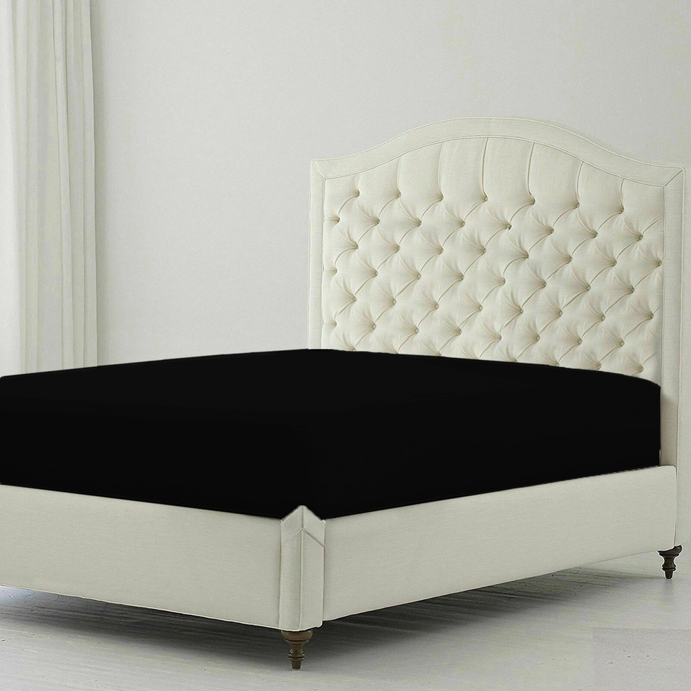 Black Solid Hotel Bedding Collection 1000TC Egyptian Cotton Select Item & Size