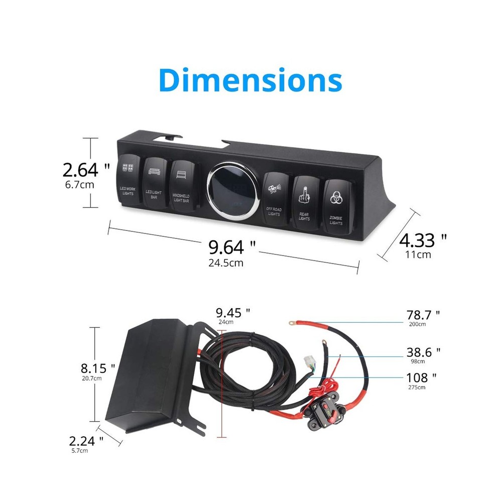 WATERWICH 6-Switch Pod Toggle Panel Overhead and Source Control System Box Wi...