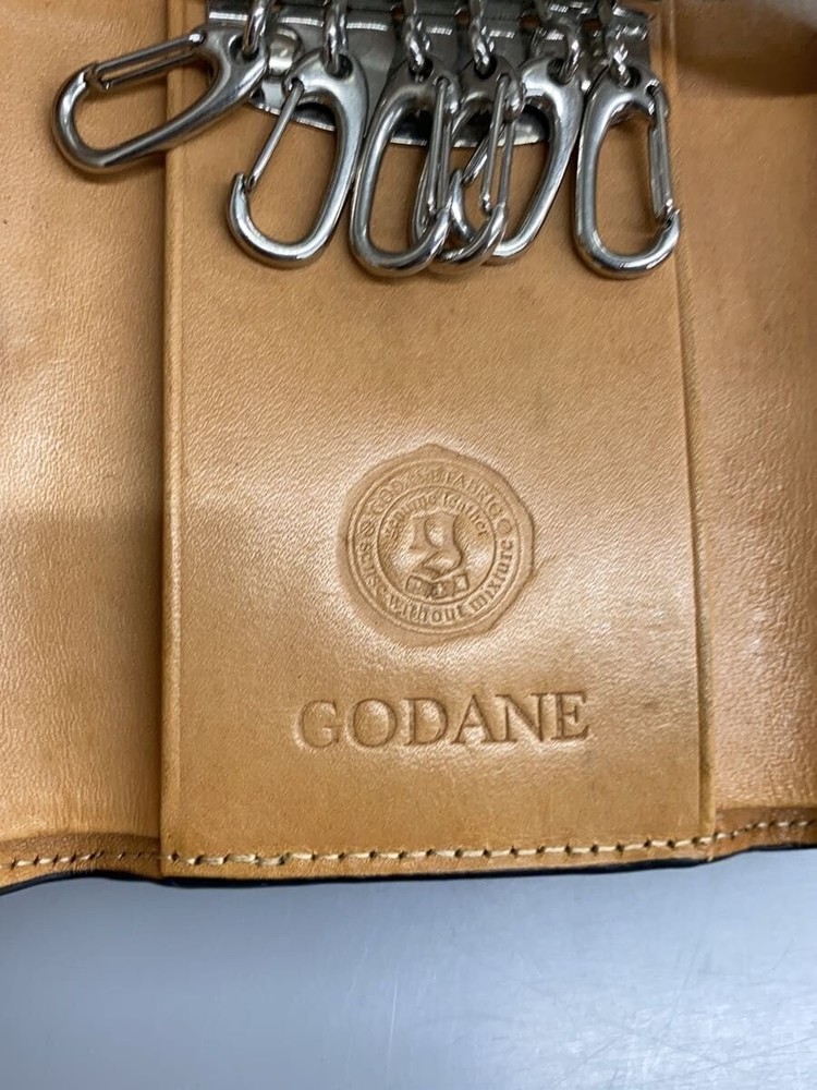 Godane Key Case/Leather/Blk/Men'S/Crocodile/Slight Damage Inside