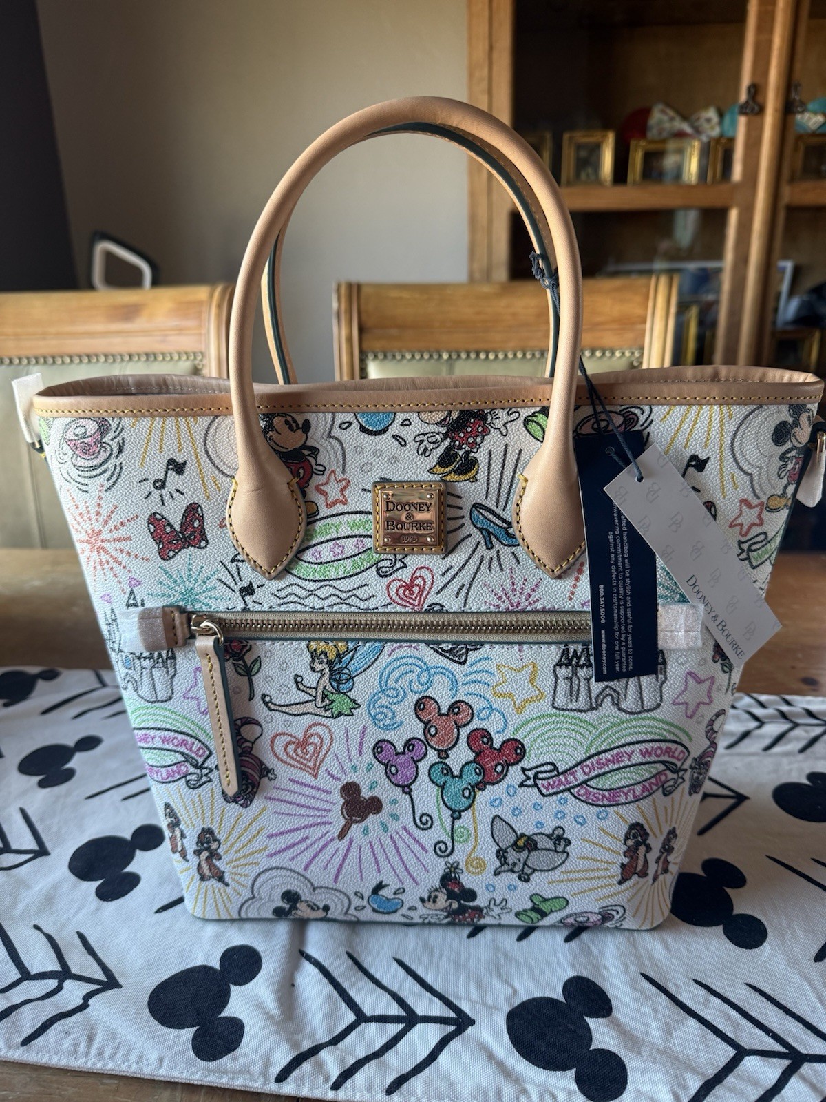 Disney Parks Dooney & Bourke 100th Anniversary Sketch Icons Tote Bag Satchel NWT