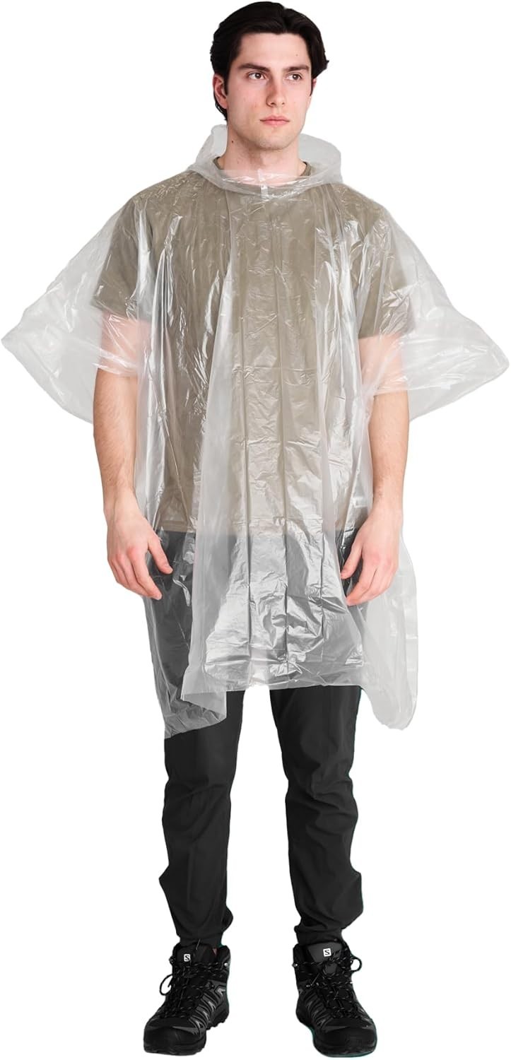 Rain Ponchos, 1 Pack | Waterproof, Compact, Storm Poncho, Gear for Outdoor ...