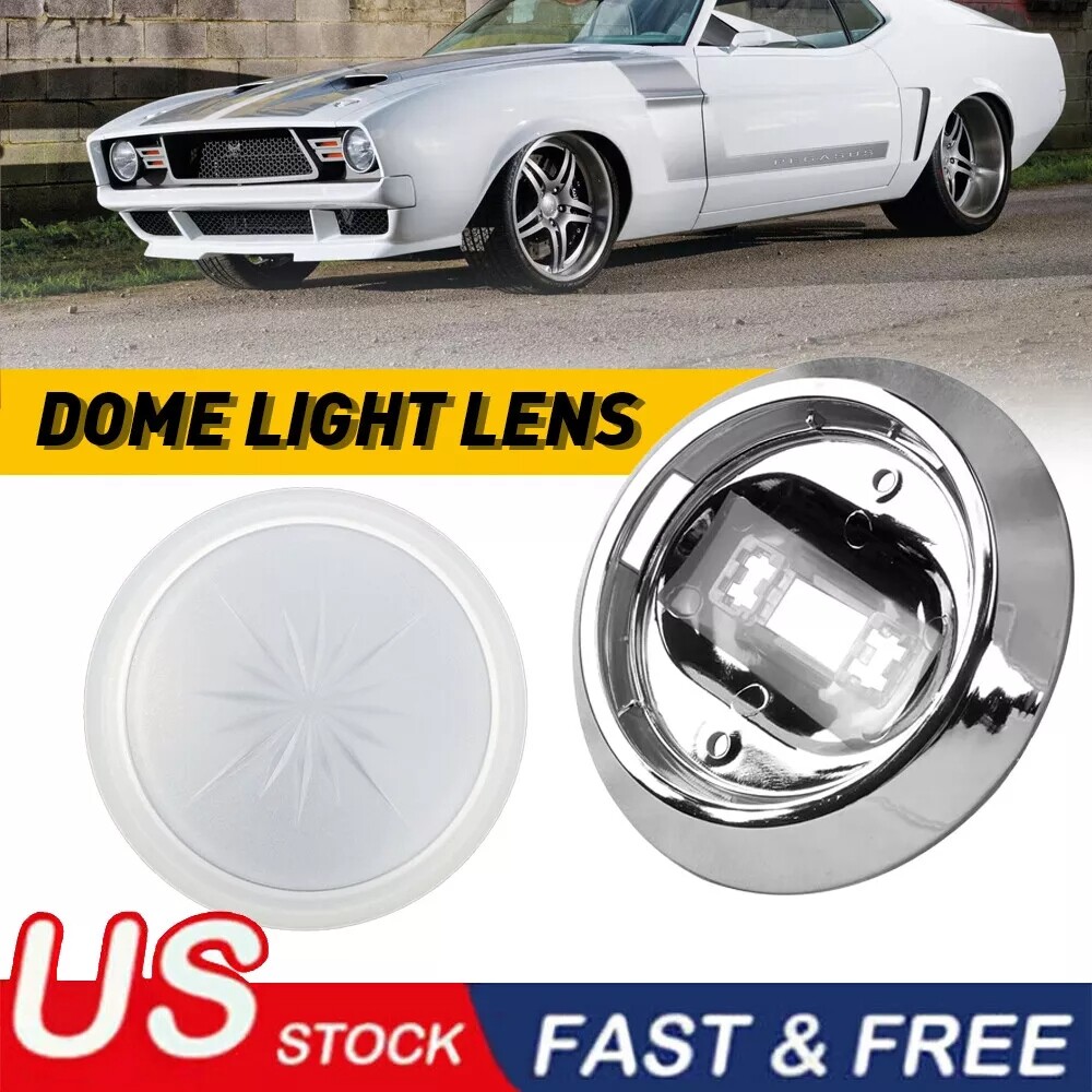 White LED Interior Dome Light For GM Chevrolet Chevy 1970-1981 OT001000A Chrome