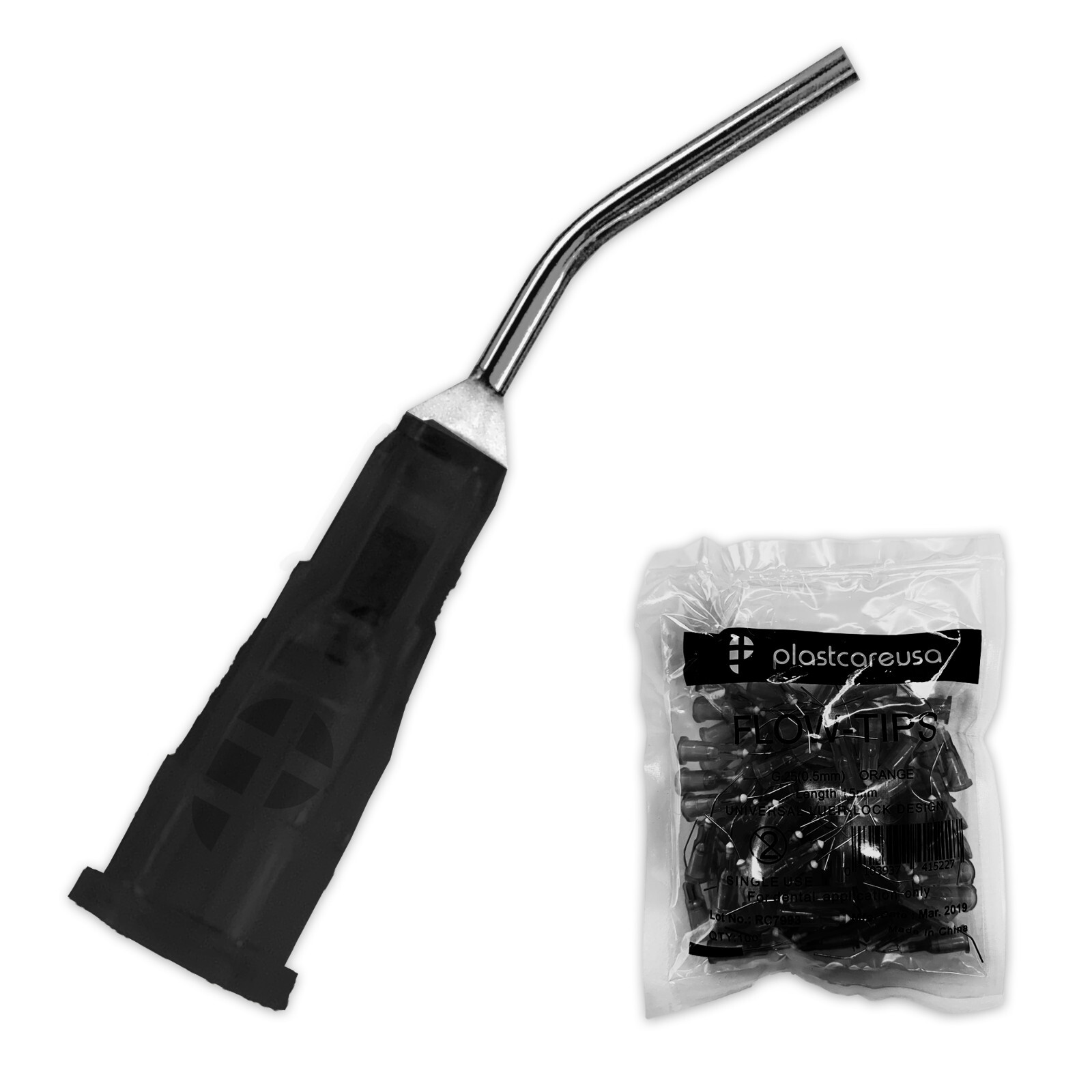 Dental Pre Bent Tips for Etch Gel Composite Flow Applicator (Choose Gauge & Qty)