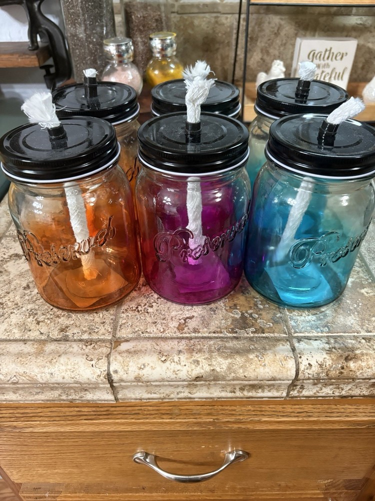 Mason Bottle Torches For Table Top