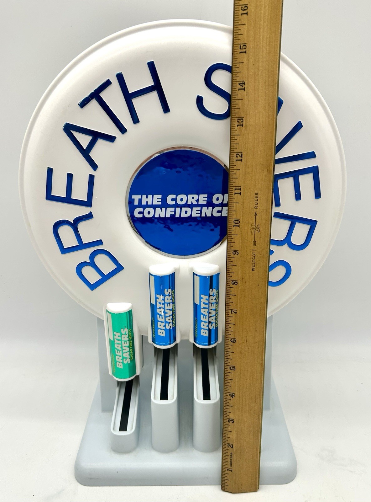 Vintage Breath Savers 16 Inch Tall Store Display Stand Mints Round Design