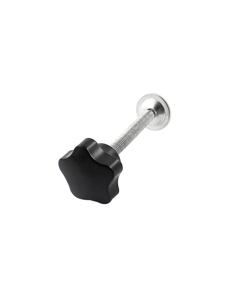 M8 Threaded Screw On Type Black Clamping Grip Knobs 88mm Length
