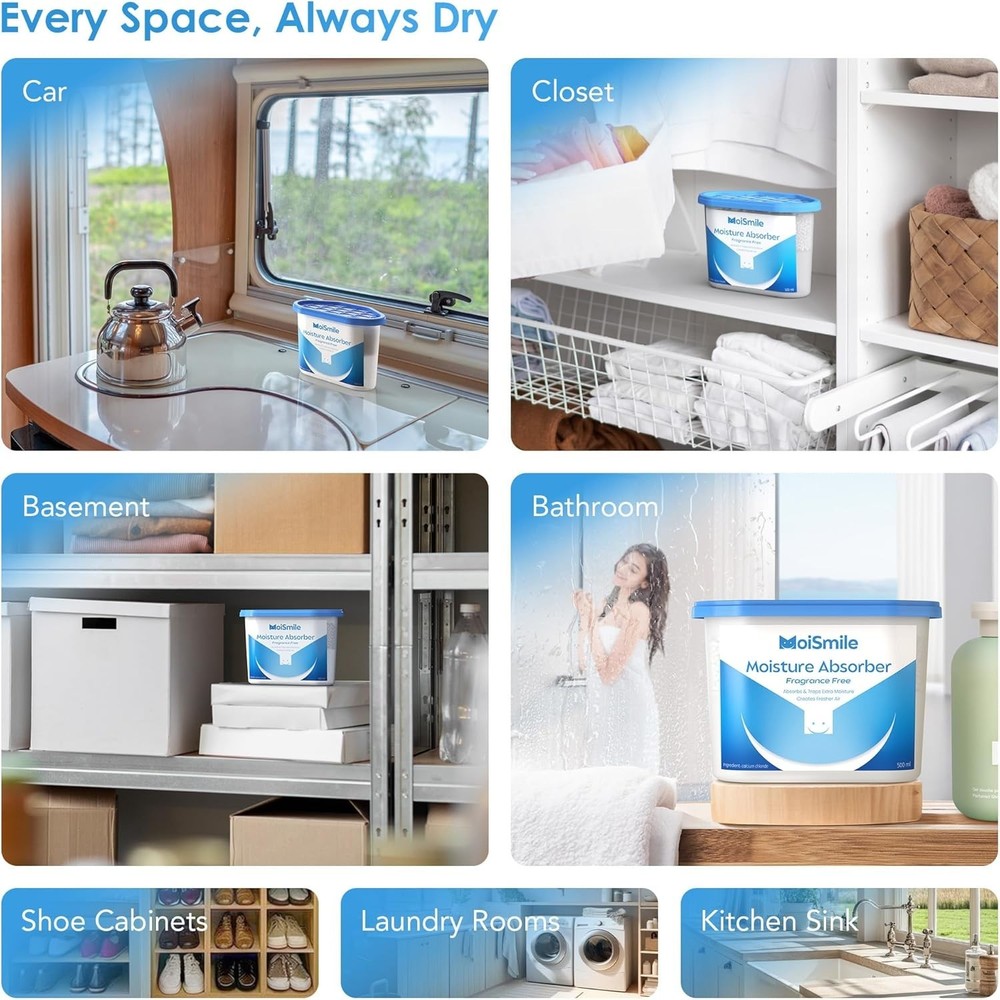 Moisture Absorbers, Efficient Humidity Absorber ＆ Odor Eliminator Boxes, Refi...