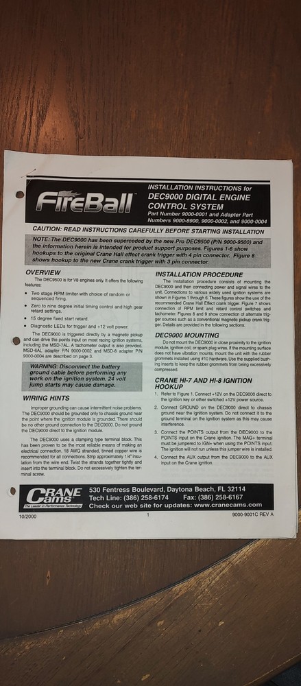 REDUCED - Crane Cams Fireball DEC 9000 Digital Engine Control System