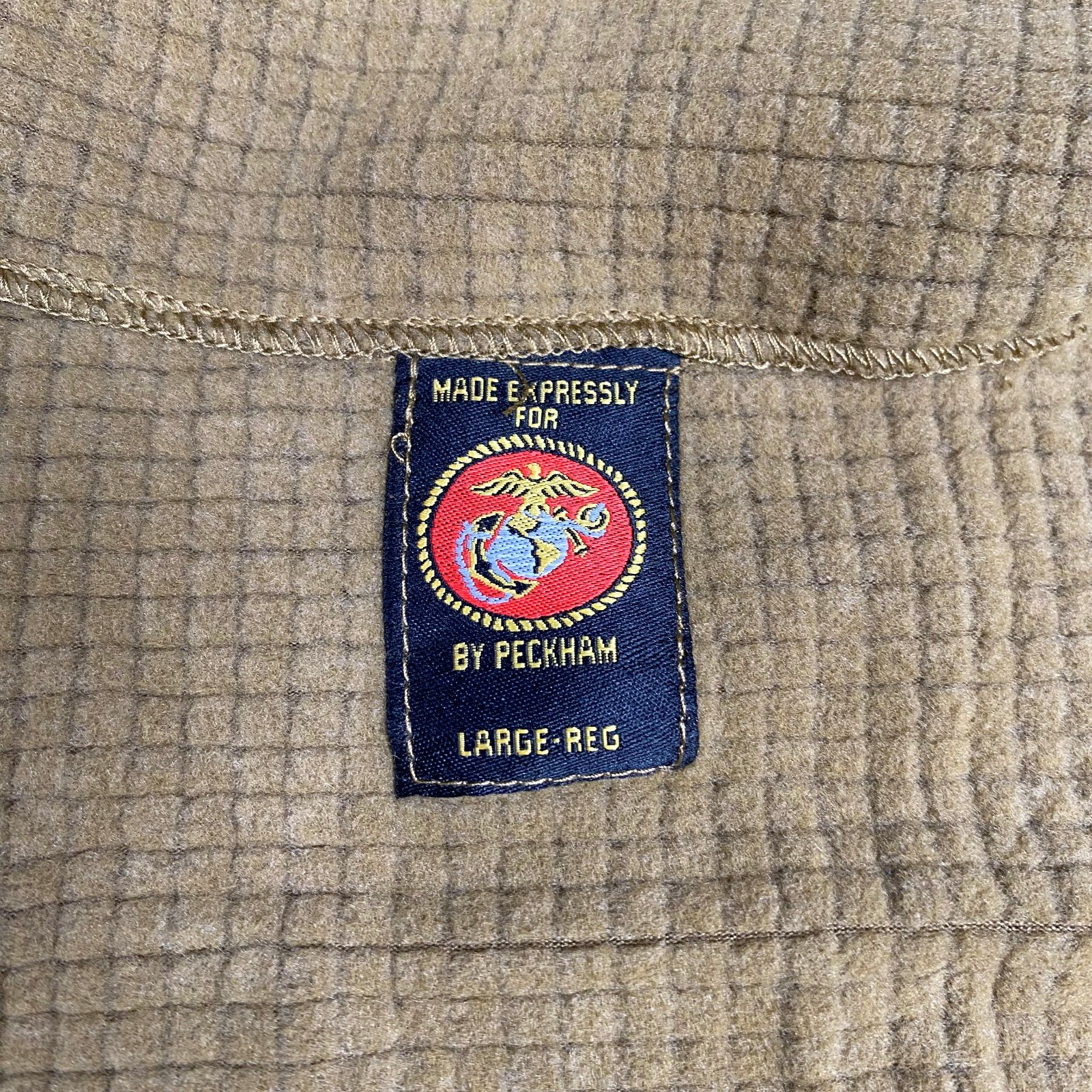 New USMC Polartec FROG Grid Fleece Waffle L2 1/2 Zip Pullover Coyote Brown LARGE