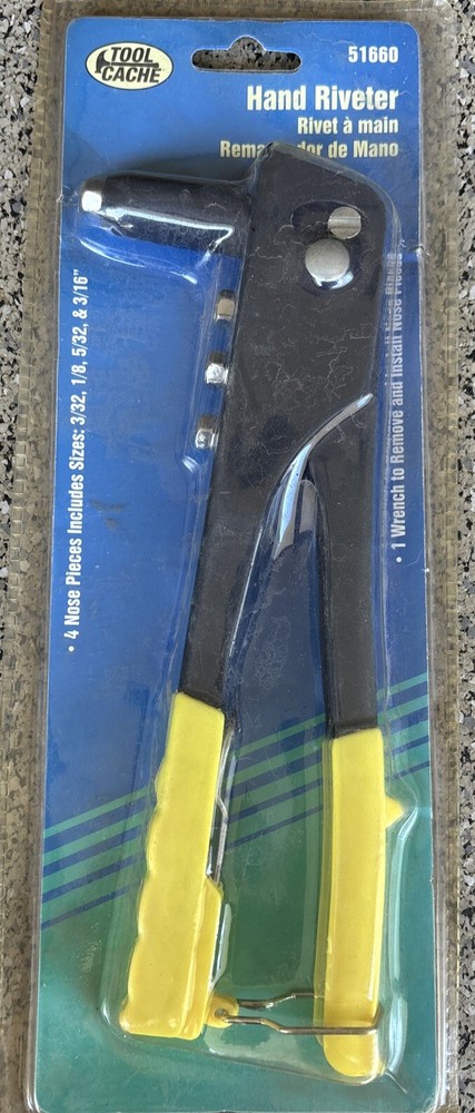 Tool Cache Hand Riveter  #51660 with 4 Size Rivets
