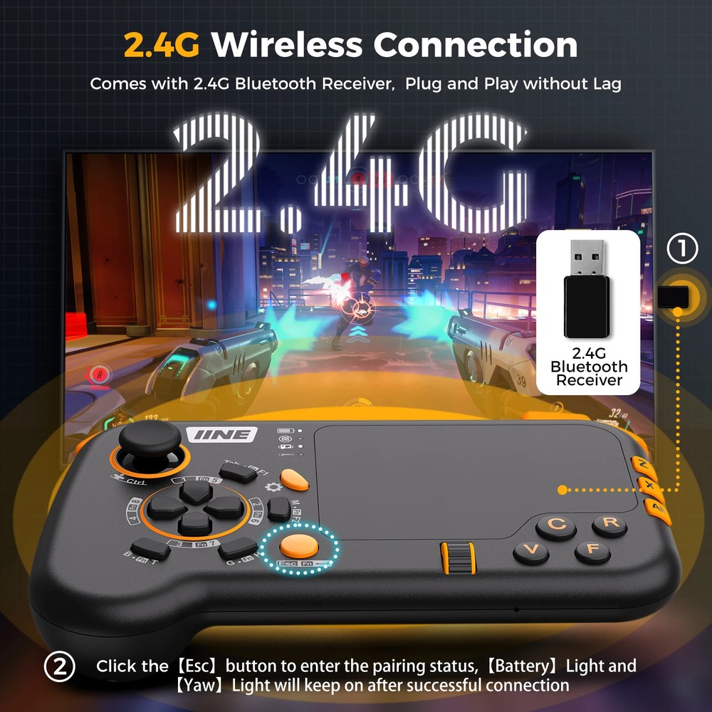 IINE Ungrade Wireless Mouse-Pad Controller As Keyboard and Mouse Combo Set with