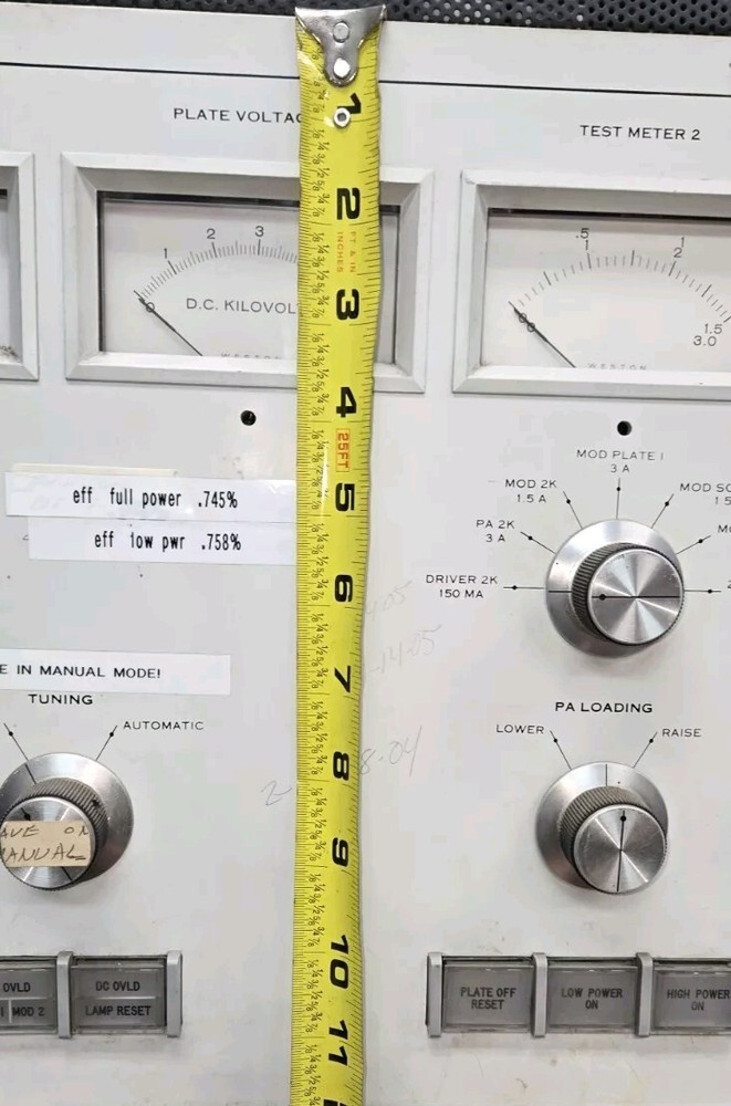 AM Transmitter Radio Front Panel Controls Collins 820 E/F-1
