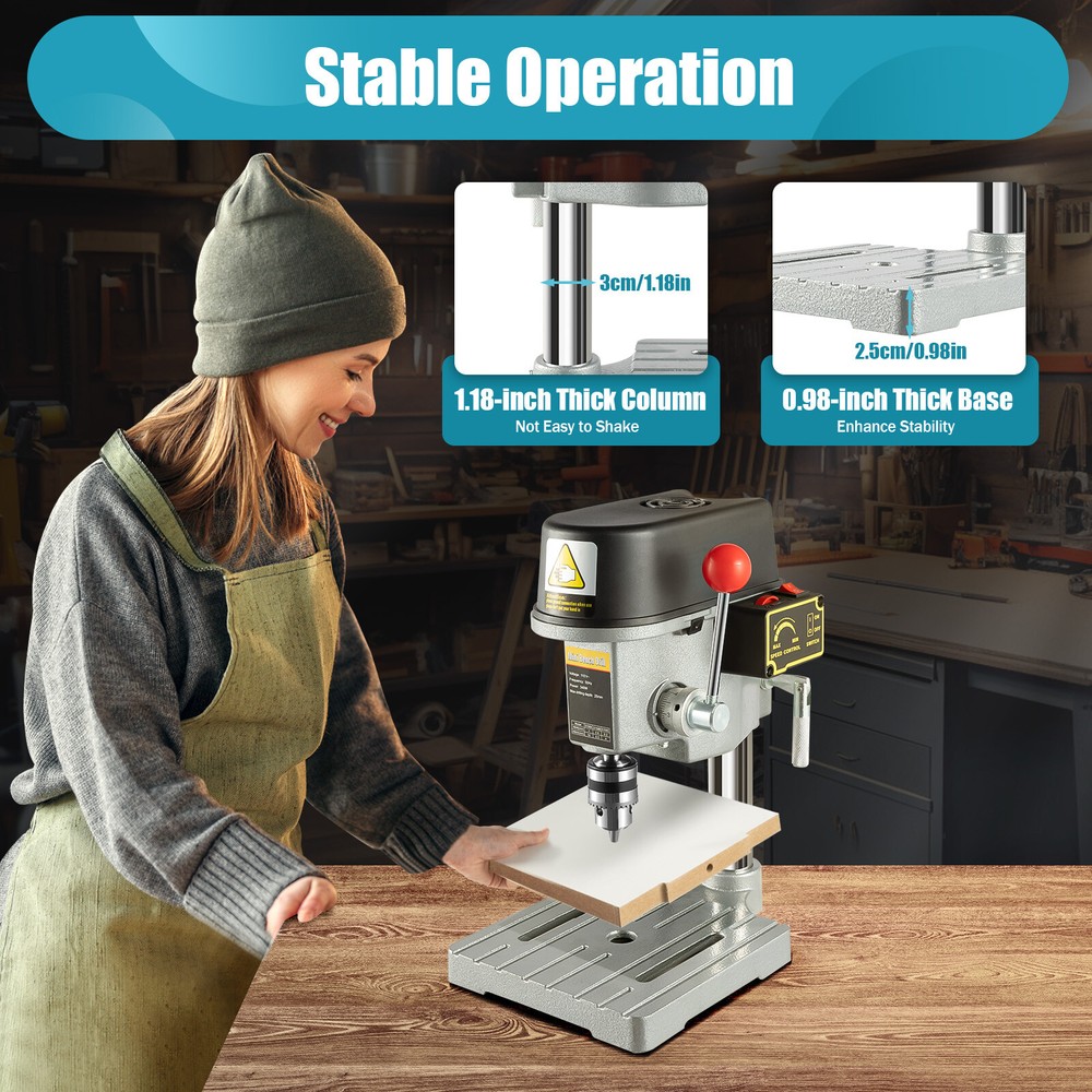 Portable Drill Press Electric Mini Drill Press Bench Small Benchtop Drill Press