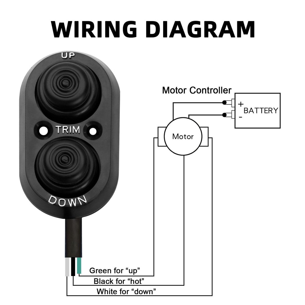 Trim Switch for Boat, Boat Tilt Black Push Button,