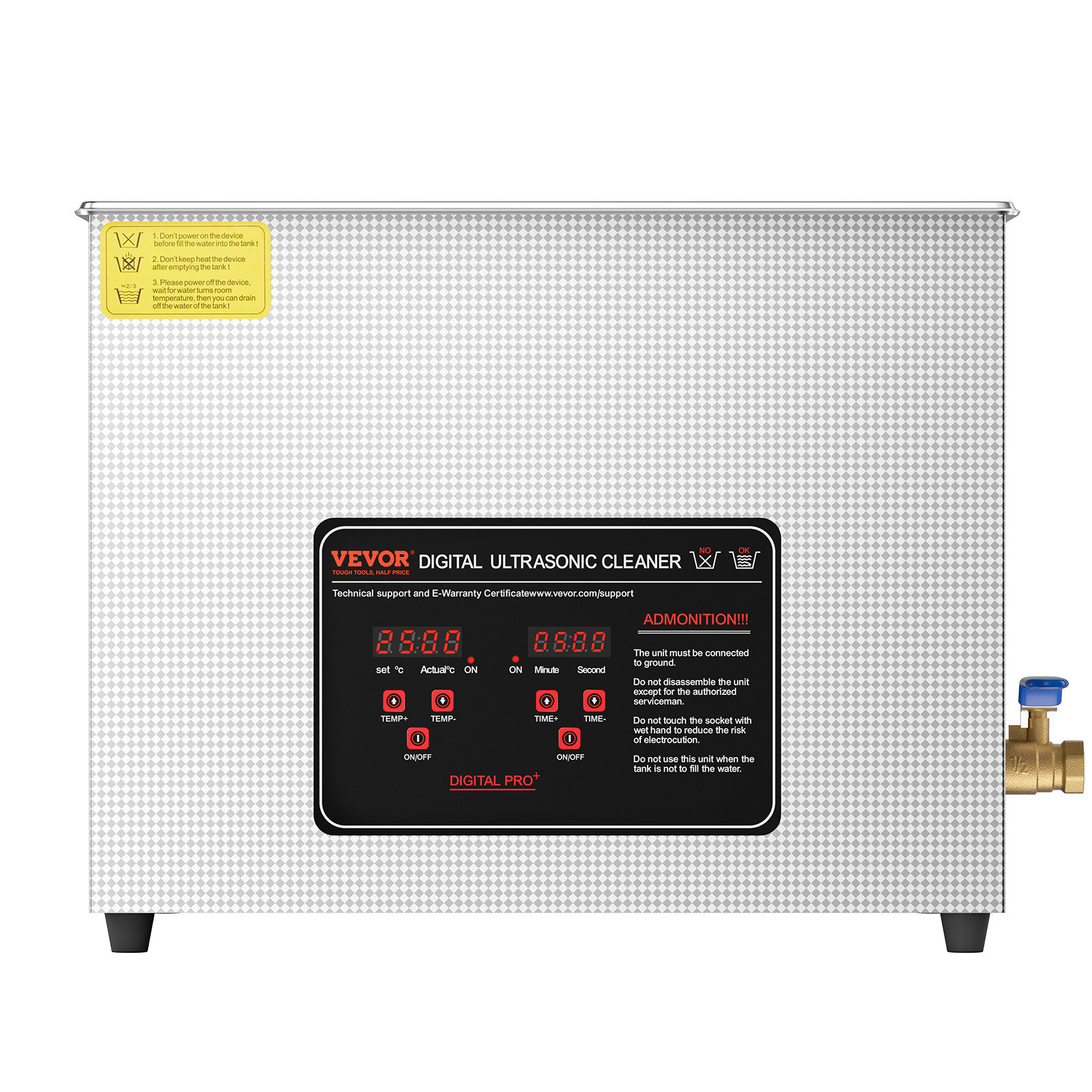 VEVOR 15L Ultrasonic Cleaner with Heater Timer & Basket Digital Sonic Machine