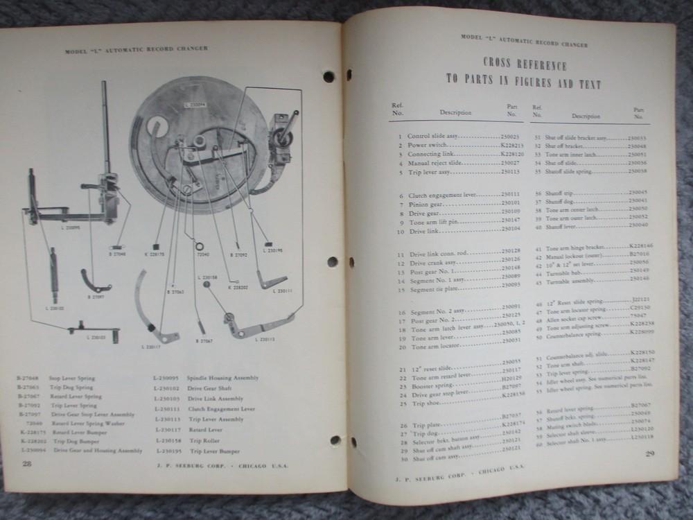 Seeburg Model “L” Automatic Record Changer Service Manual