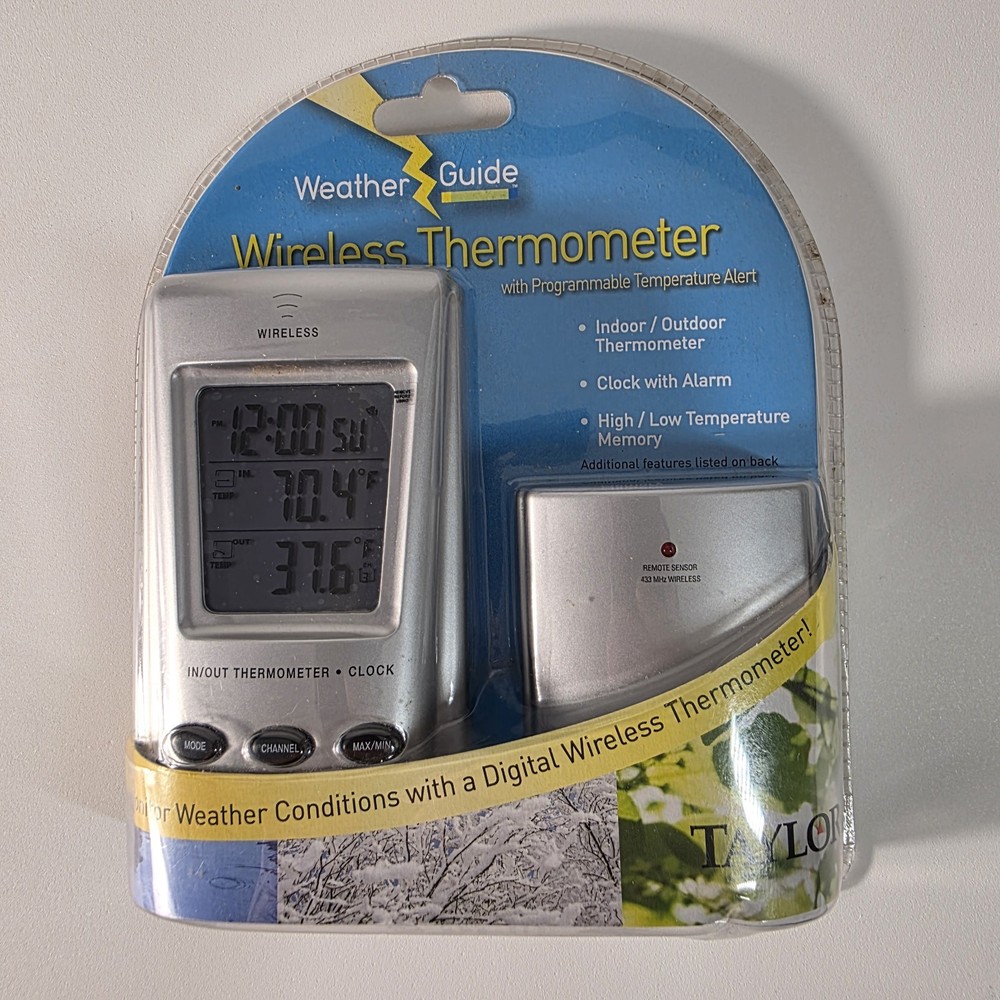Taylor Wireless Indoor/Outdoor Thermometer with Programmable Temperature Alert