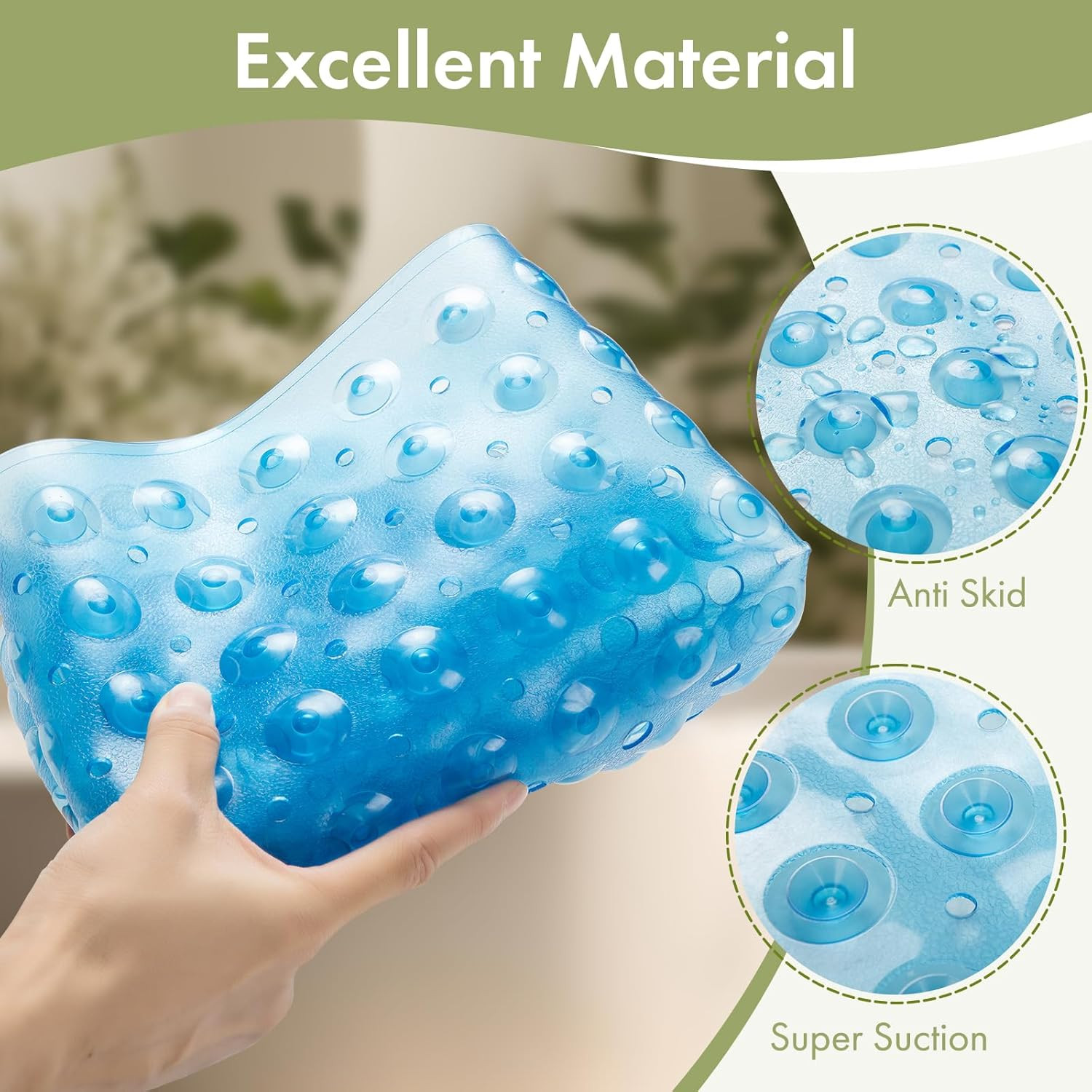 Bathtub Mat Non Slip, Bath Mat for Tub 40 X 16 Inches Full Size, Non Slip Shower