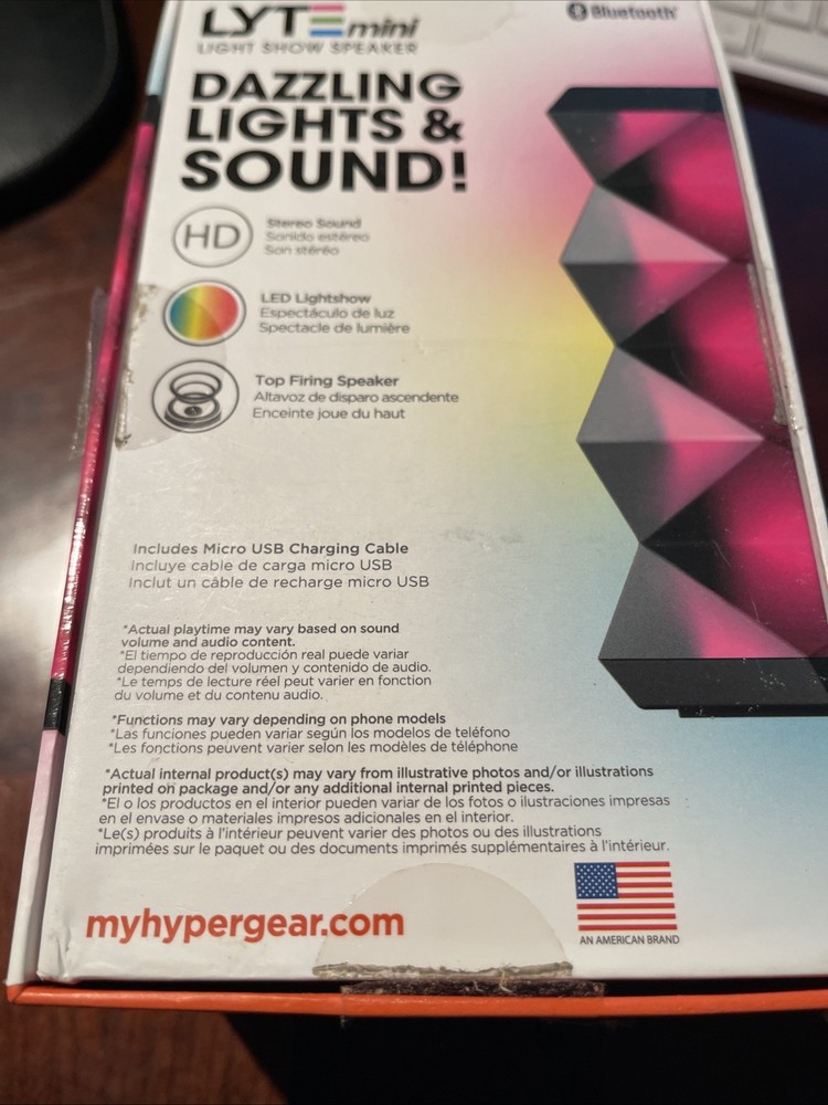 HyperGear LYTE Mini Wireless LED Speaker [Black]