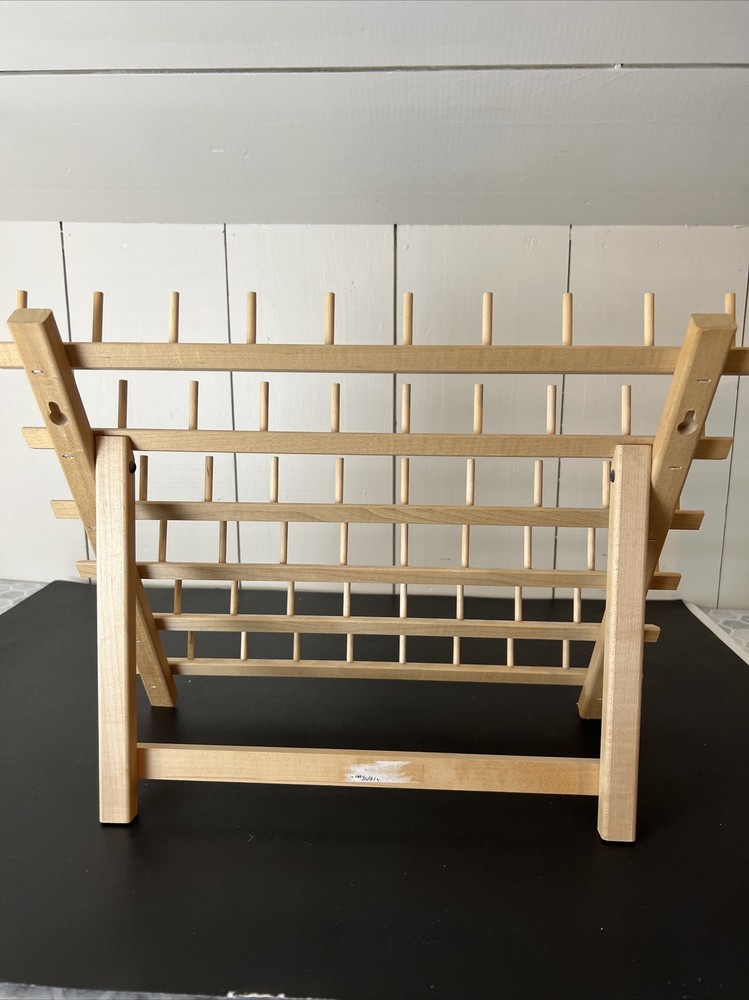 June Tailor 60 Spool Folding Thread Holder Wood Rack