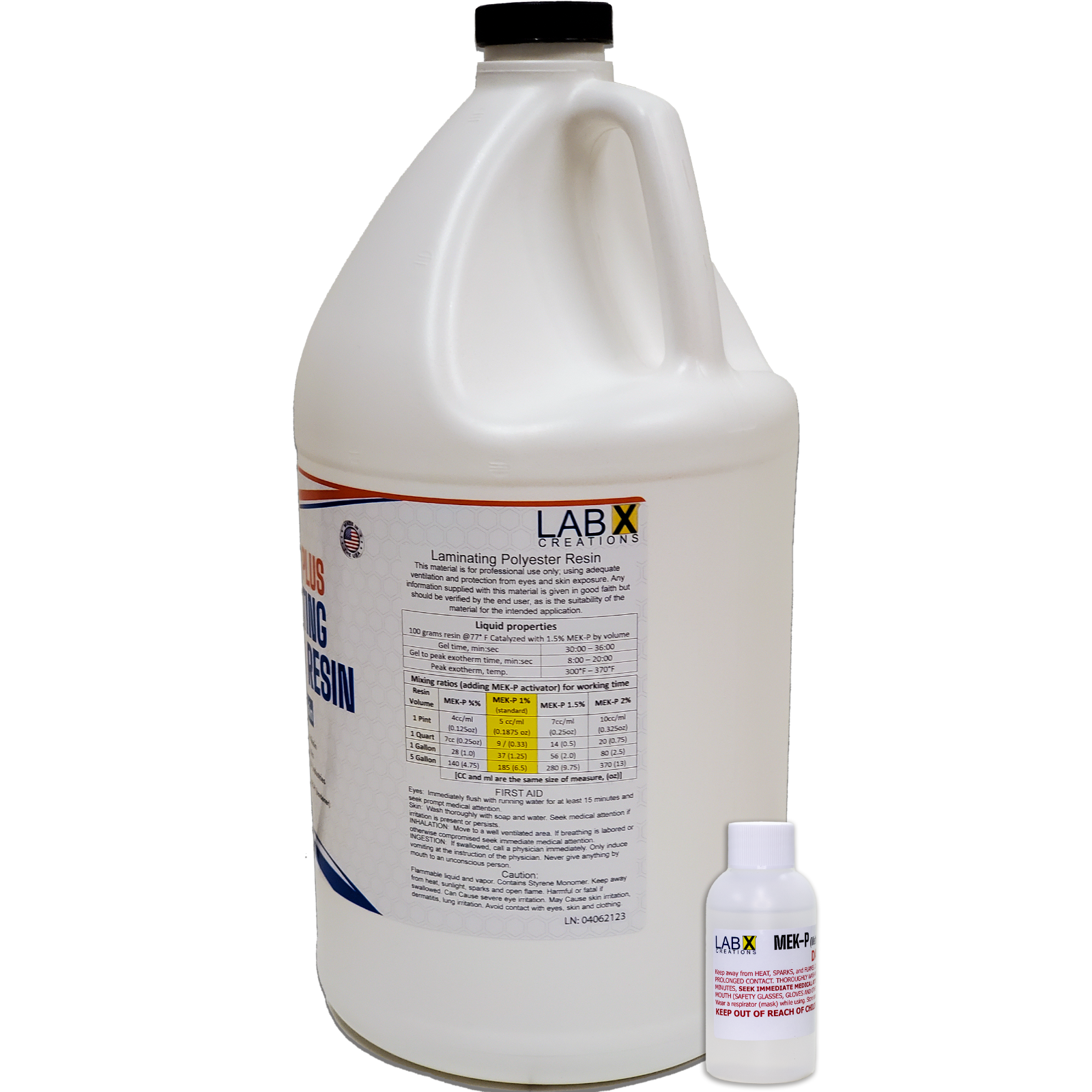 FIBERLAM PLUS 1 Gallon POLYESTER RESIN +MEKP (for laminating, cloth, mat,strand)