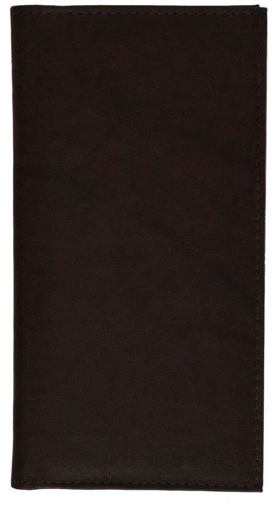 Genuine Leather PLAIN Checkbook Cover BROWN- NEW