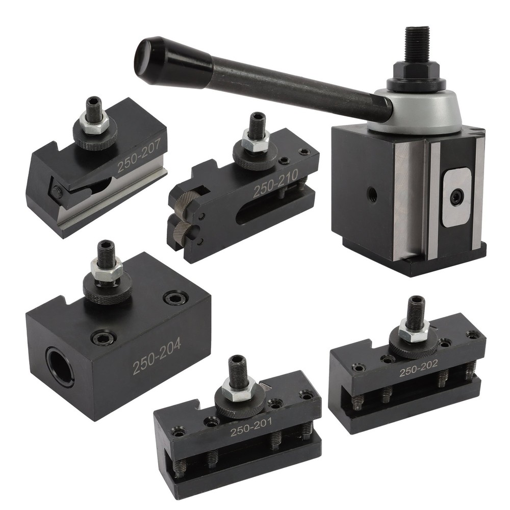 6 Pack BXA Tool Post Set 250-200 Complete Quick Change System for Lathes