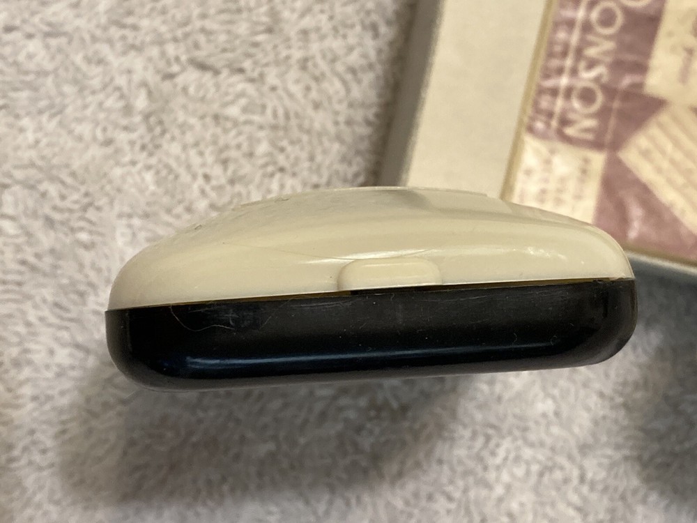 VINTAGE RONSON FLO-LINE CHROME LIGHTER BAKELITE CASE AND BOX NO LIGHTER