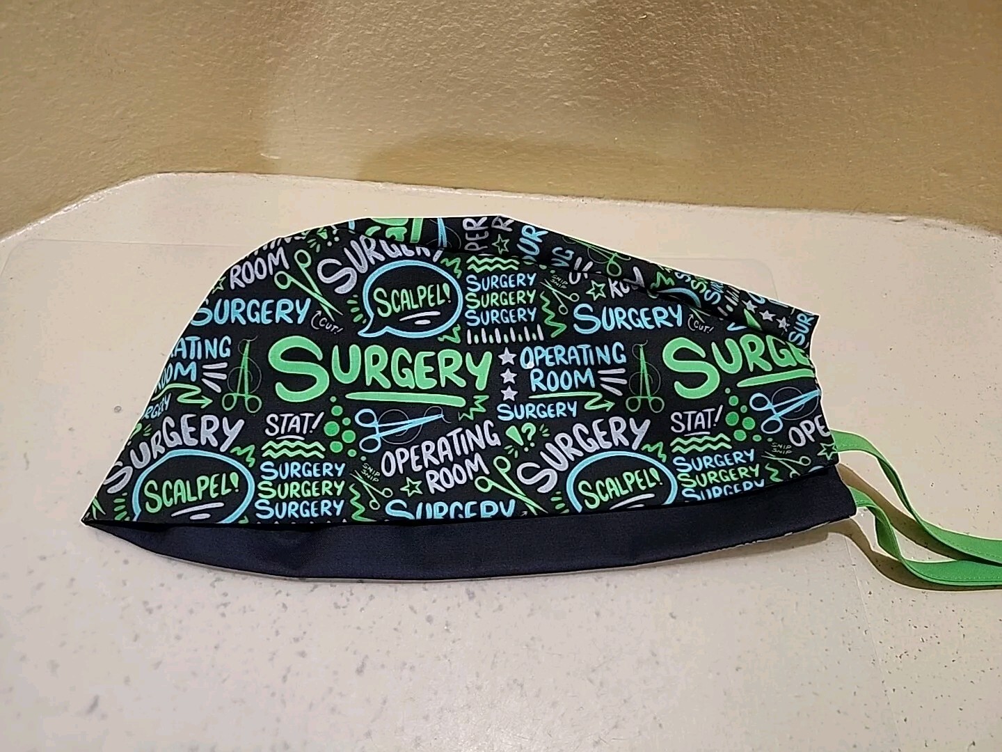 Surgery OR Scribble Men's Skull/Chemo Surgical Scrub Hat/Cap Handmade