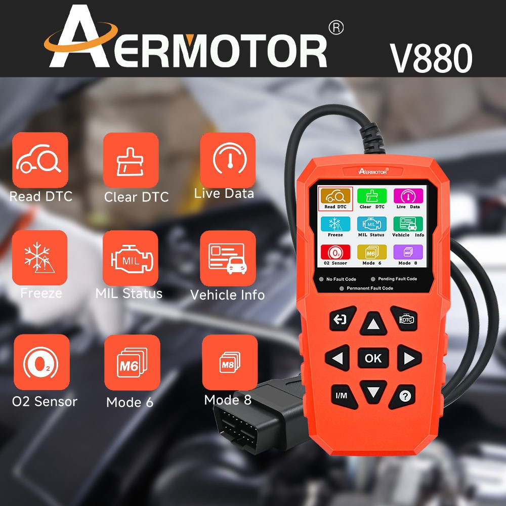 AERMOTOR OBD2 Scanner Code Reader Car Diagnostic Scan Tool Check Engine Fault