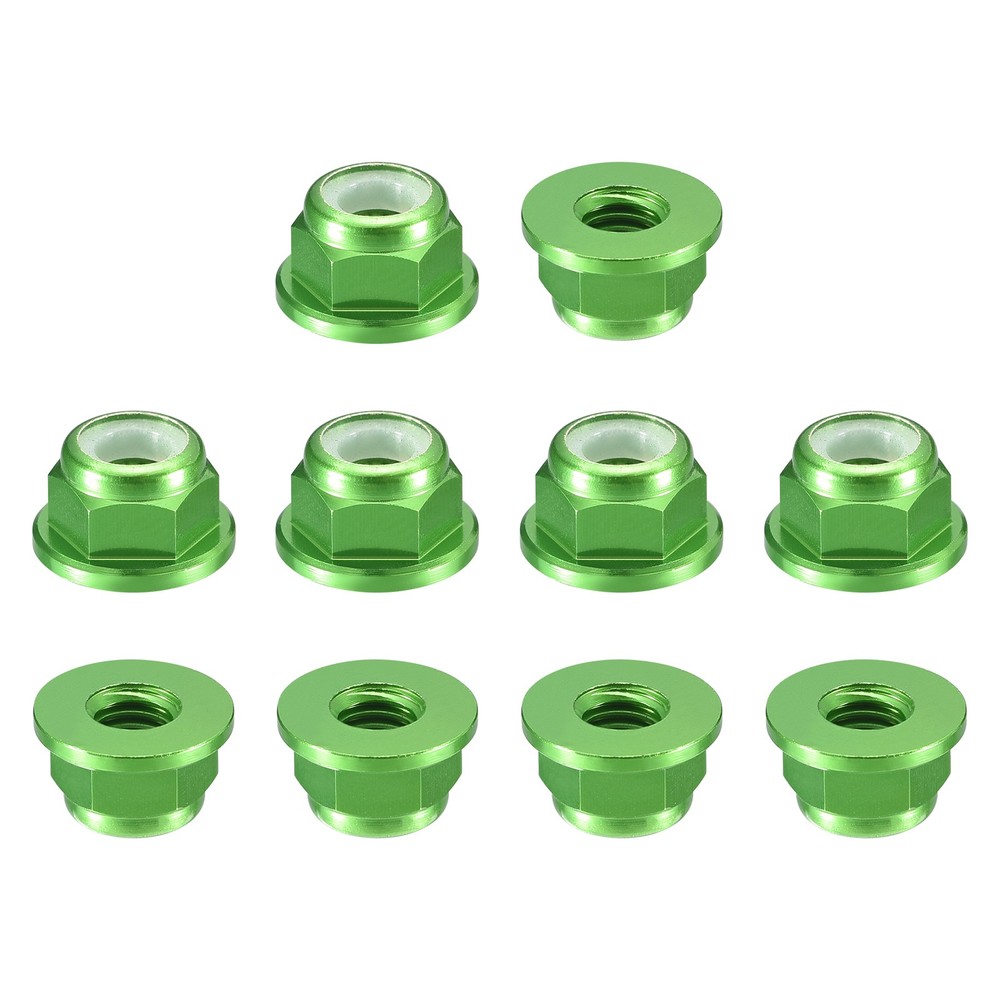 Nylon Insert Hex Lock Nuts, 10pcs - M2.5x0.45mm Self-Locking Nut(Green)