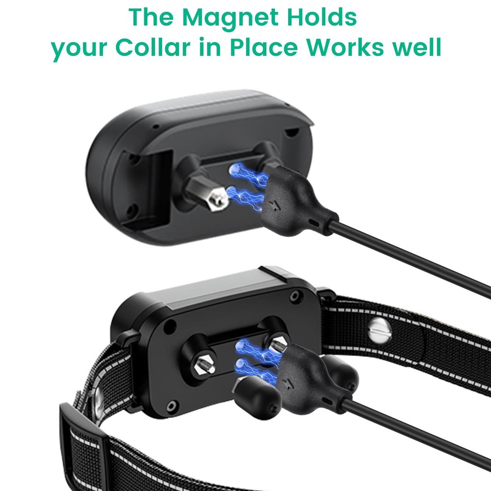 2-Pack Magnetic Charging Cable for Dog Training Collars Black Replacement