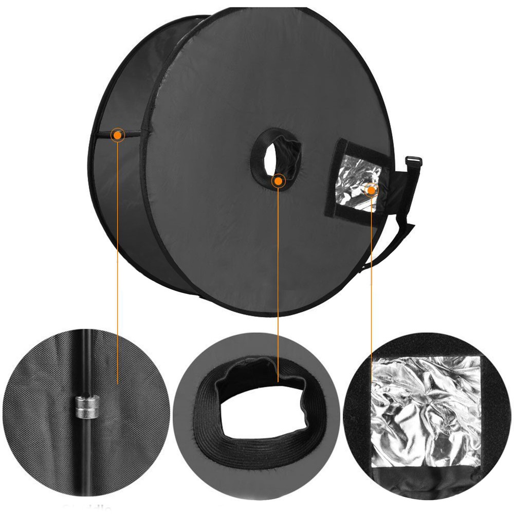 45cm Round Style Macro Portrait Softbox SpeedLite Flash Light Foldable Diffuser