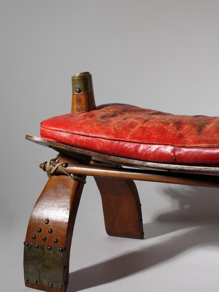 Brutalist Ottoman Camel Saddle Stool