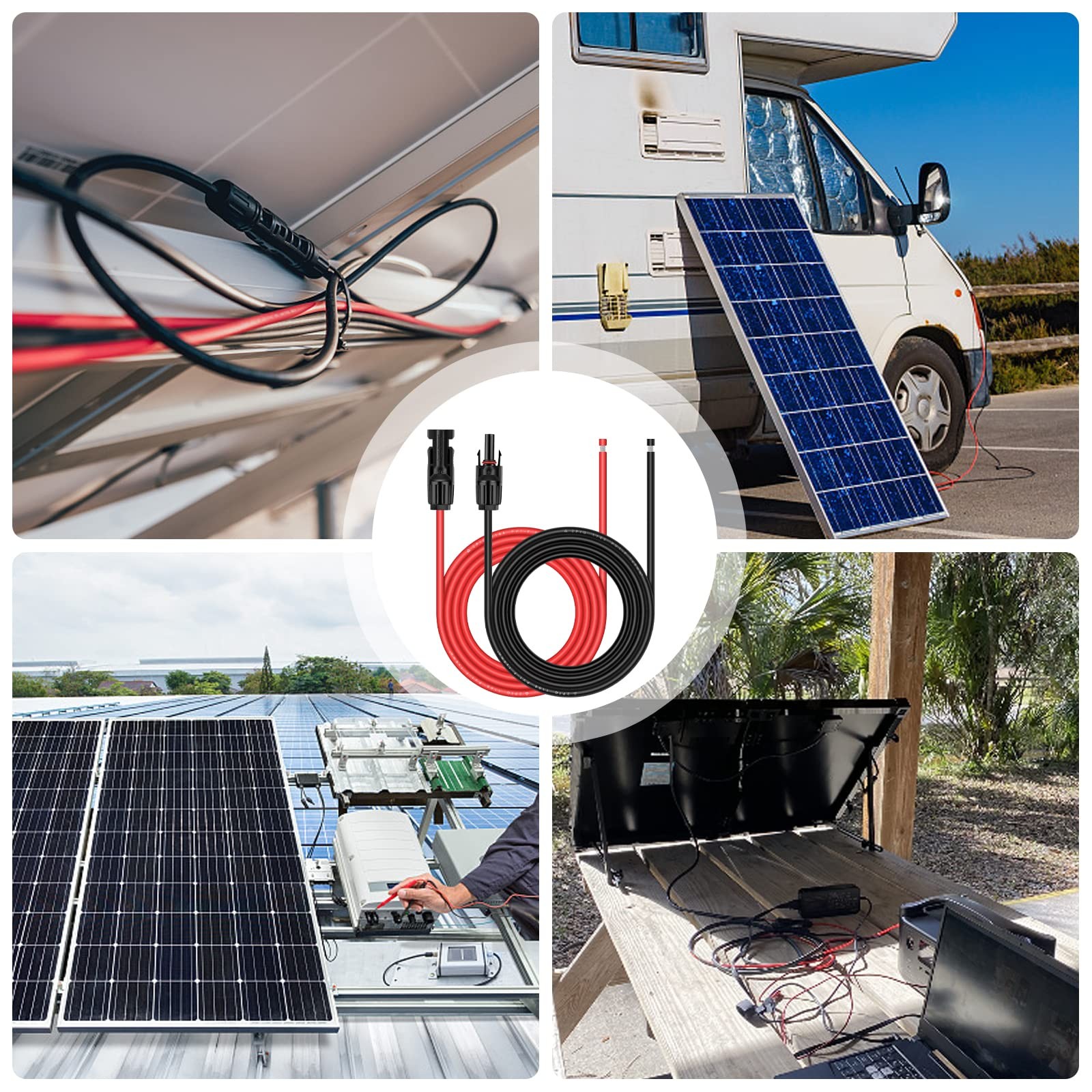 iGreely Solar Panel Extension Cable - 10 Feet 10AWG(6mm²) 10Ft 10AWG, 10AWG