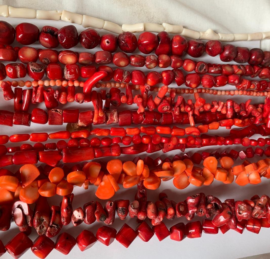 Close out 19 selections of Sea coral beads mix shape/assorted sizes