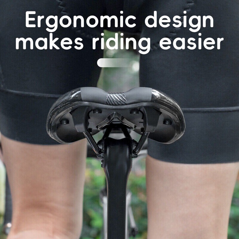 ROCKBROS Bike Seat Cushion Memory Foam Carbon Steel Saddle with Reflective Dots