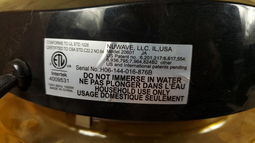 Nuwave Pro Plus Infrared Oven 20601 tested & working