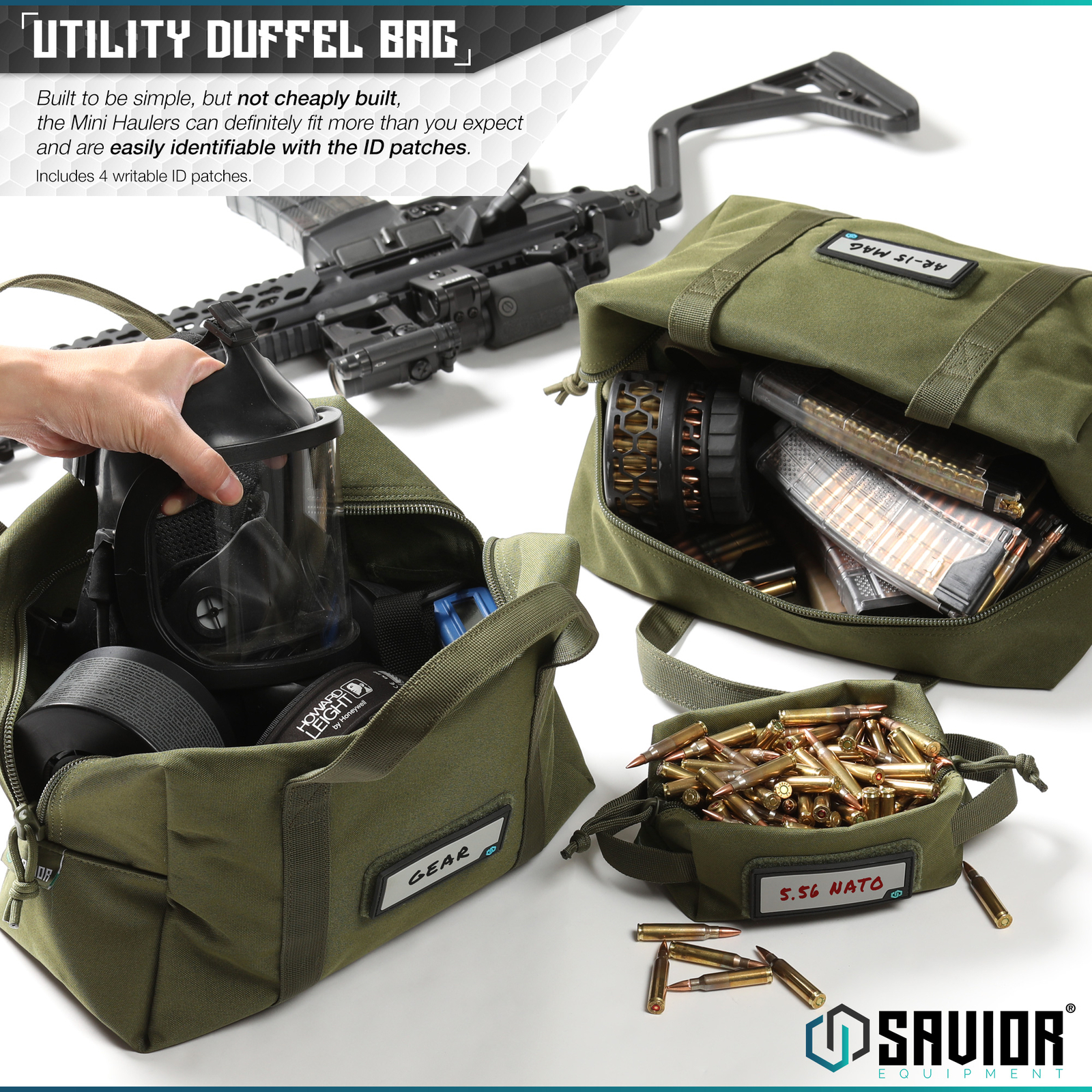 "SAVIOR" 2X Mini Hauler Ammo Storage Duffle Bag Range Gear Accessories Organizer
