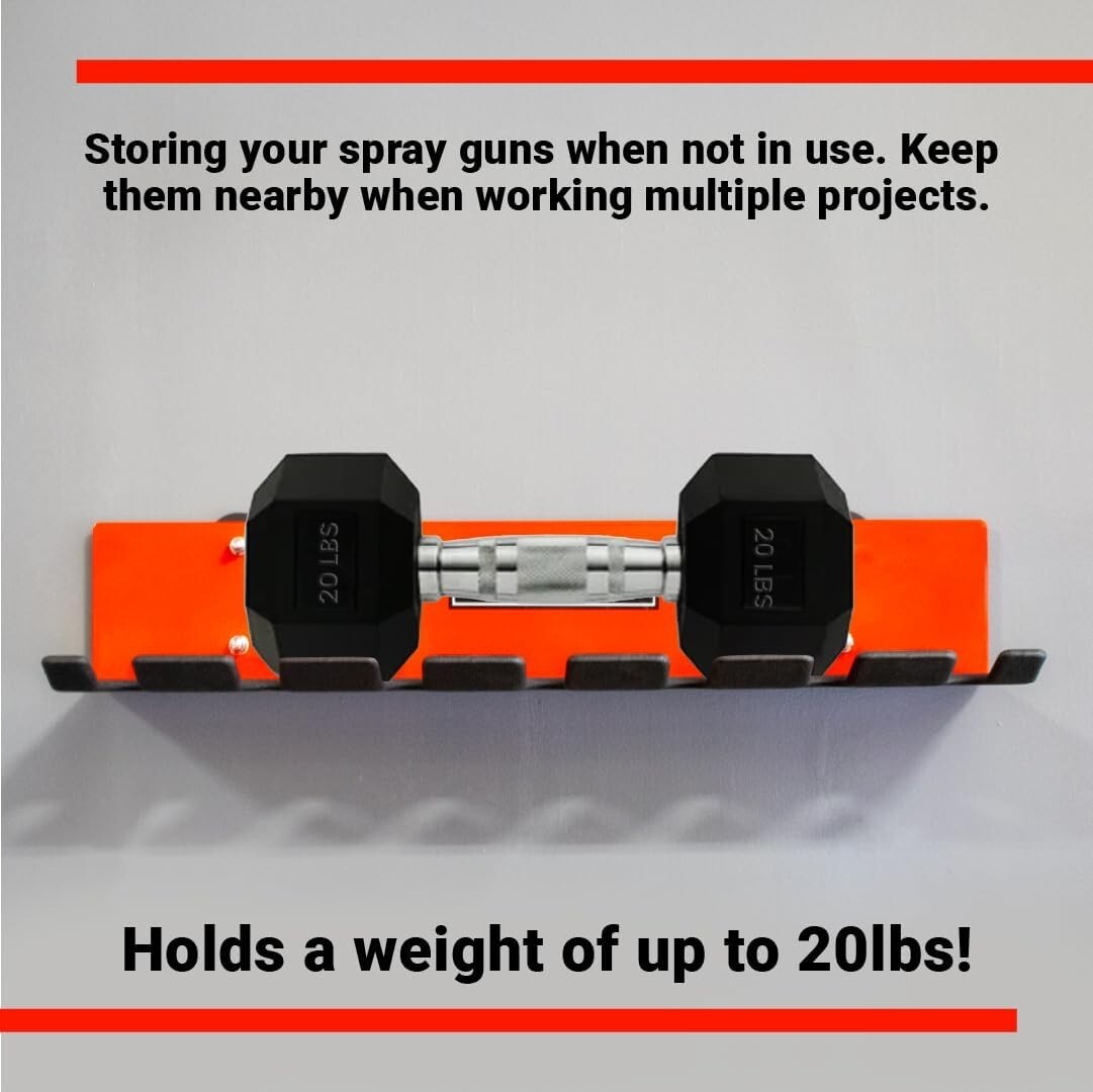 Omni Tool Multiple Spray Gun Holder – Holds 7 Guns Without Cups, 4 With Cups