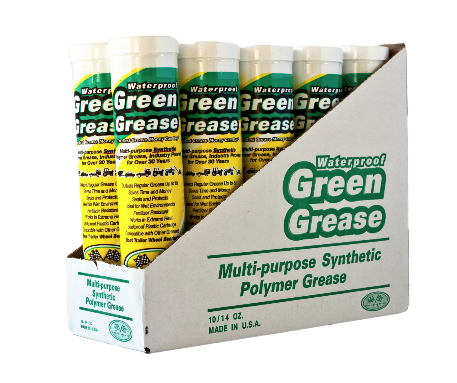10-14 Green Grease Synthetic Waterproof Hi Temp Multi Purpose EP LASTS 8X LONGER