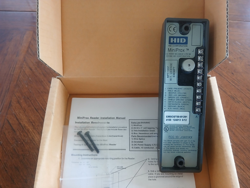 HID MiniProx Reader MODEL:5365CGT00 Open Box