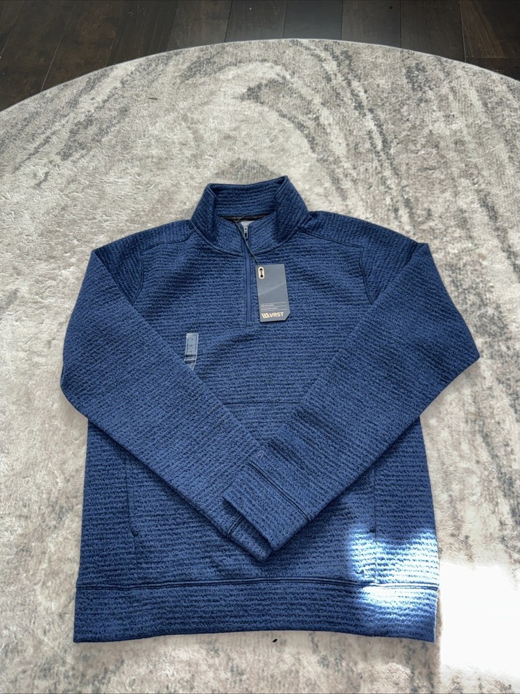 MEN'S 1/4 Zip pullover SMALL light navy NWT