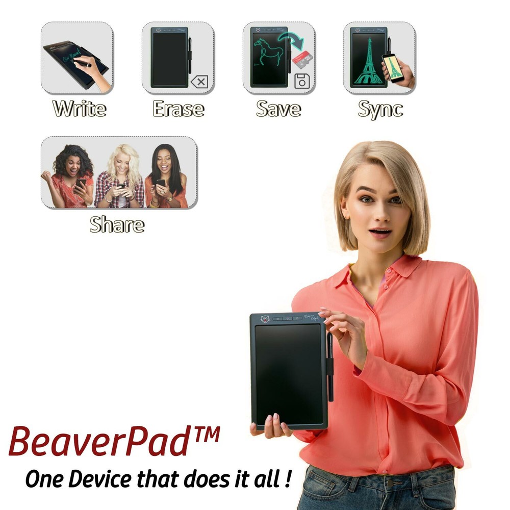 BeaverPad LCD Writing Pad & Graphics Tablet with Save, Memory & Bluetooth