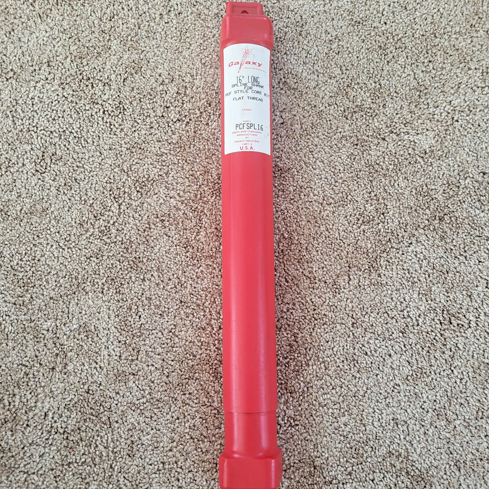 Galaxy 16" PCFSPL16 Spline Shank for PCF Style Core Bit-Flat Thread NEW