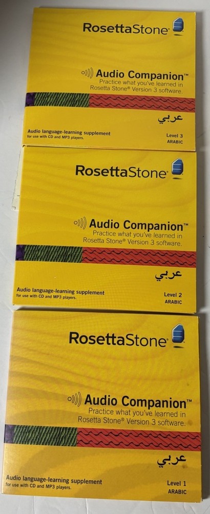 Rosetta Stone Arabic Levels 1-3 Version Interactive Software CDs w/ New Headset