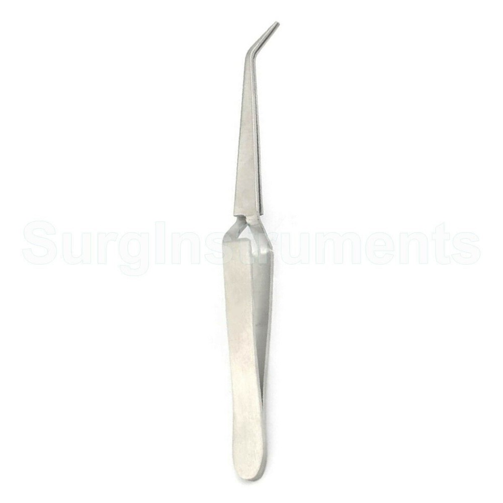 Cross Lock Tweezers Angled Short Pointed Self Closing Reverse Action Forceps
