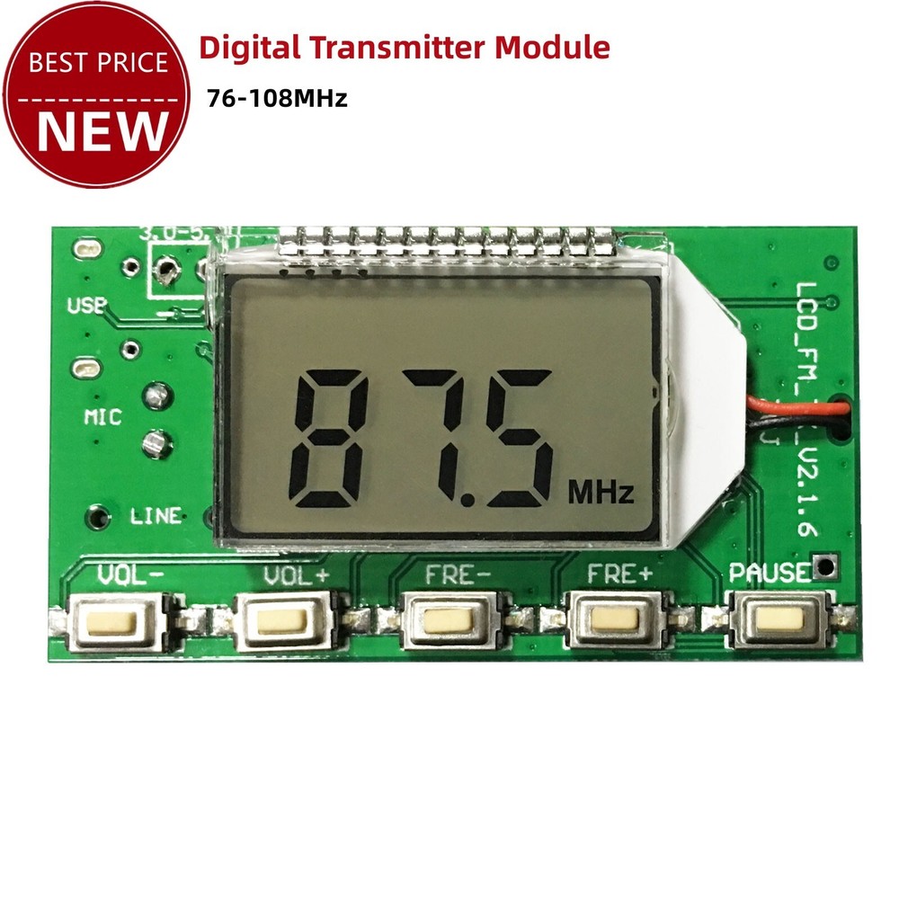 76-108MHz FM Stereo Digital TX Module 3-5V 35mA Wireless Microphone tops