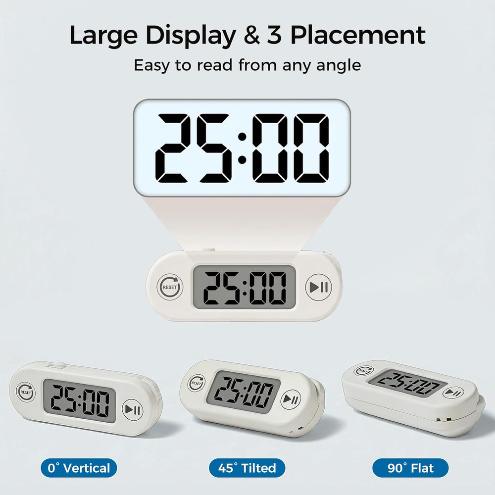 Digital Timer for Kids, Countdown Timer with Rotary Knob, Silent & Sound Modes,