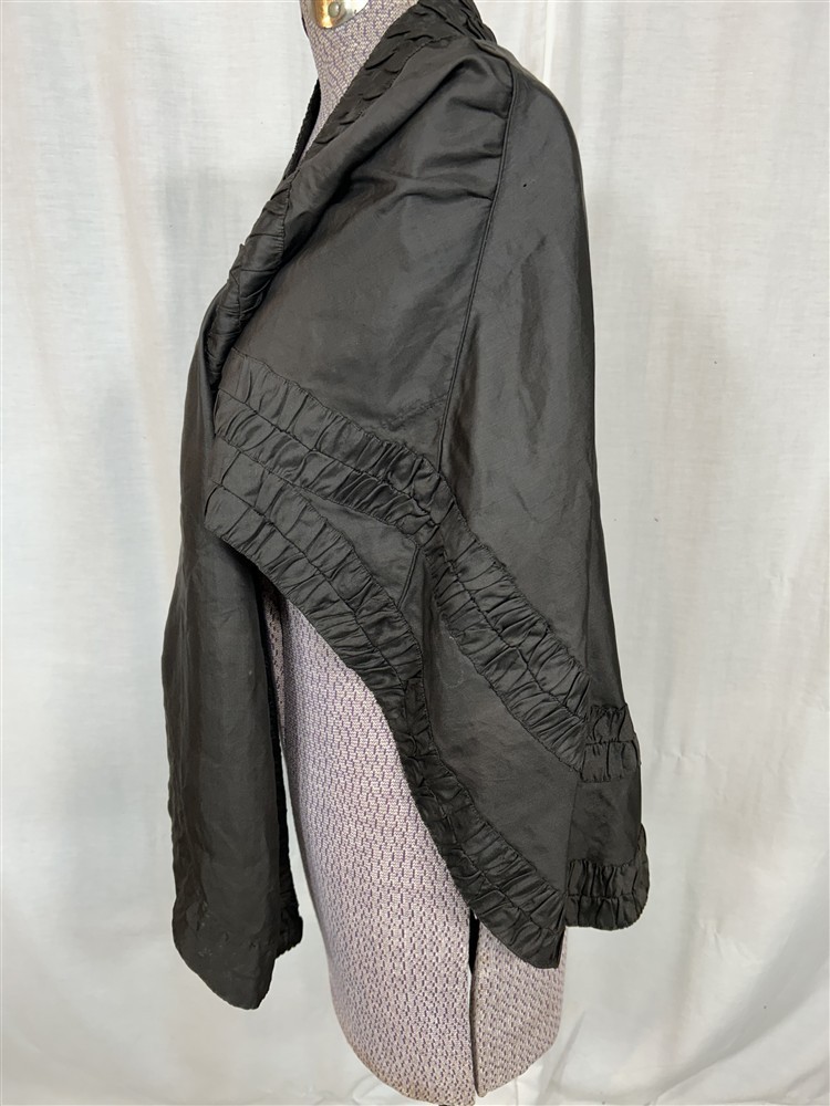 antique shawl cape bombazine black one size handmade Civil War Era real 1850